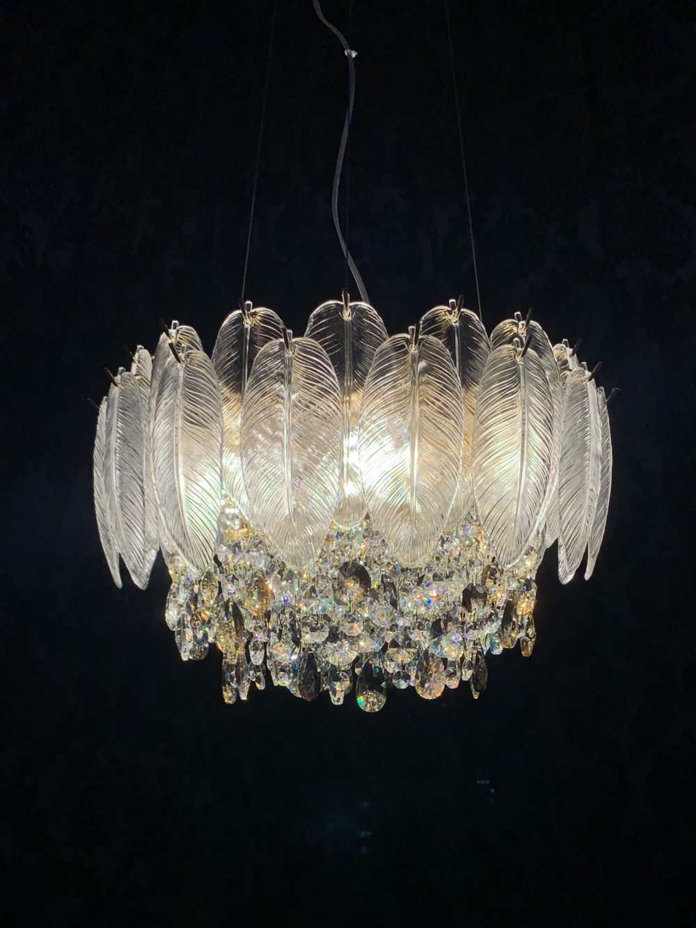 Leaf glass crystal chandelier - Image 2