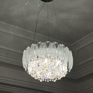 Leaf glass crystal chandelier