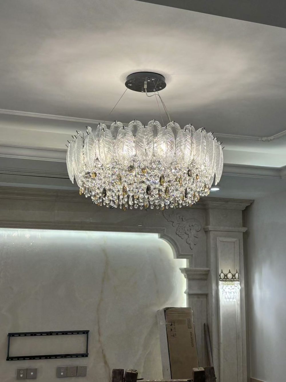 Leaf glass crystal chandelier - Image 4