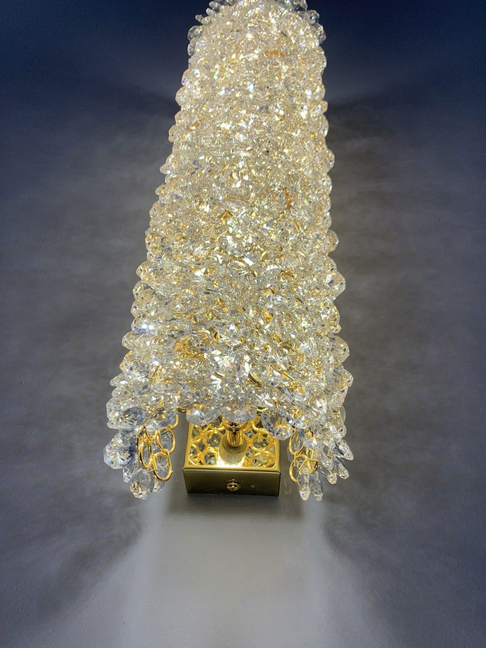 Cylindrical gold silver crystal wall lamp - Image 5