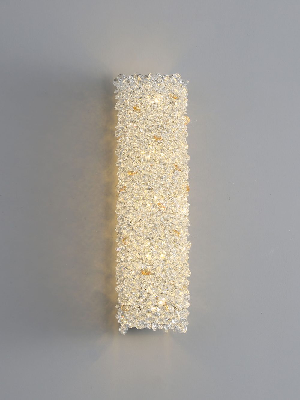 Cylindrical gold silver crystal wall lamp