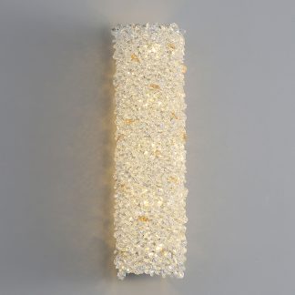 Cylindrical gold silver crystal wall lamp