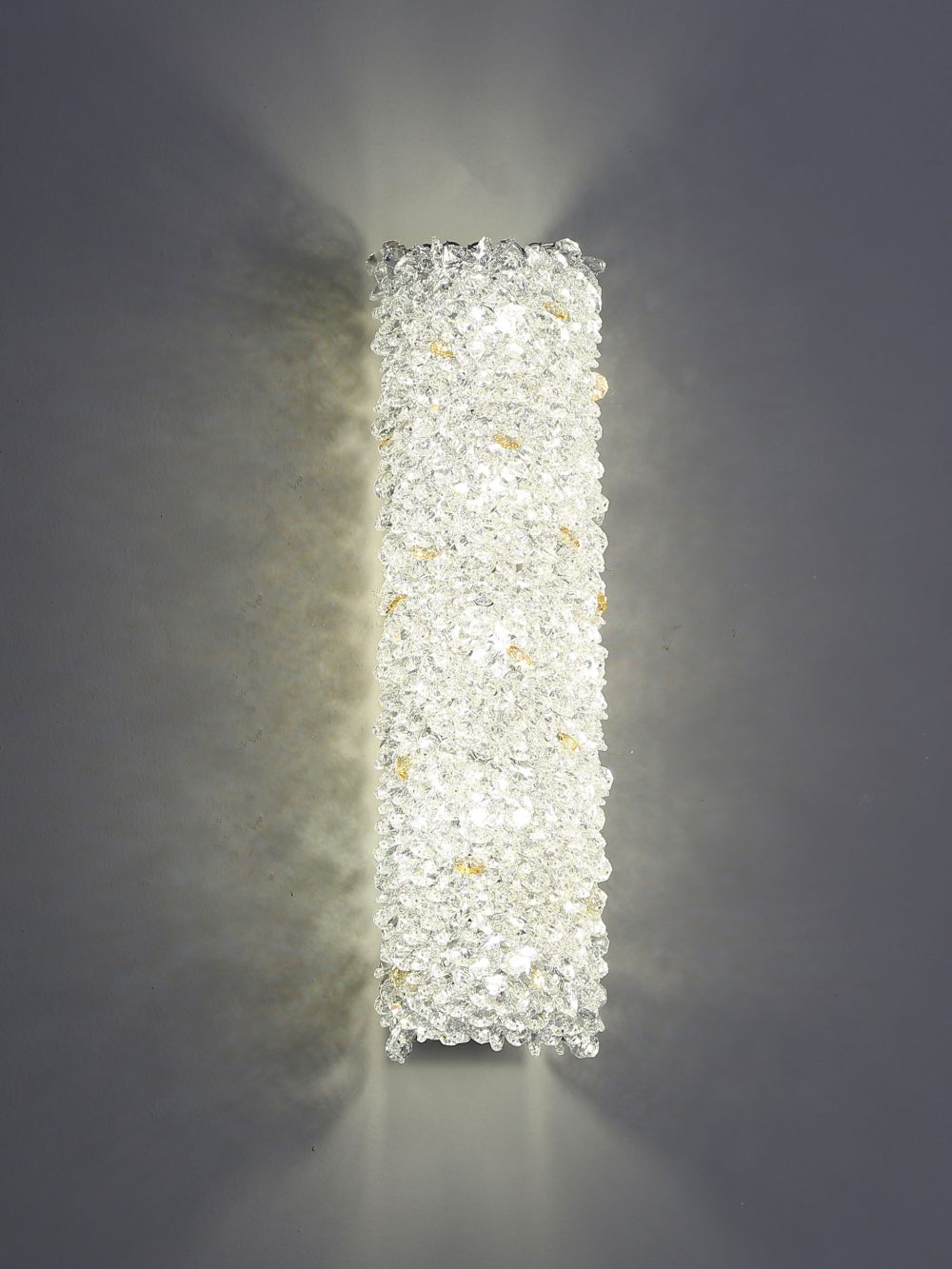 Cylindrical gold silver crystal wall lamp - Image 2