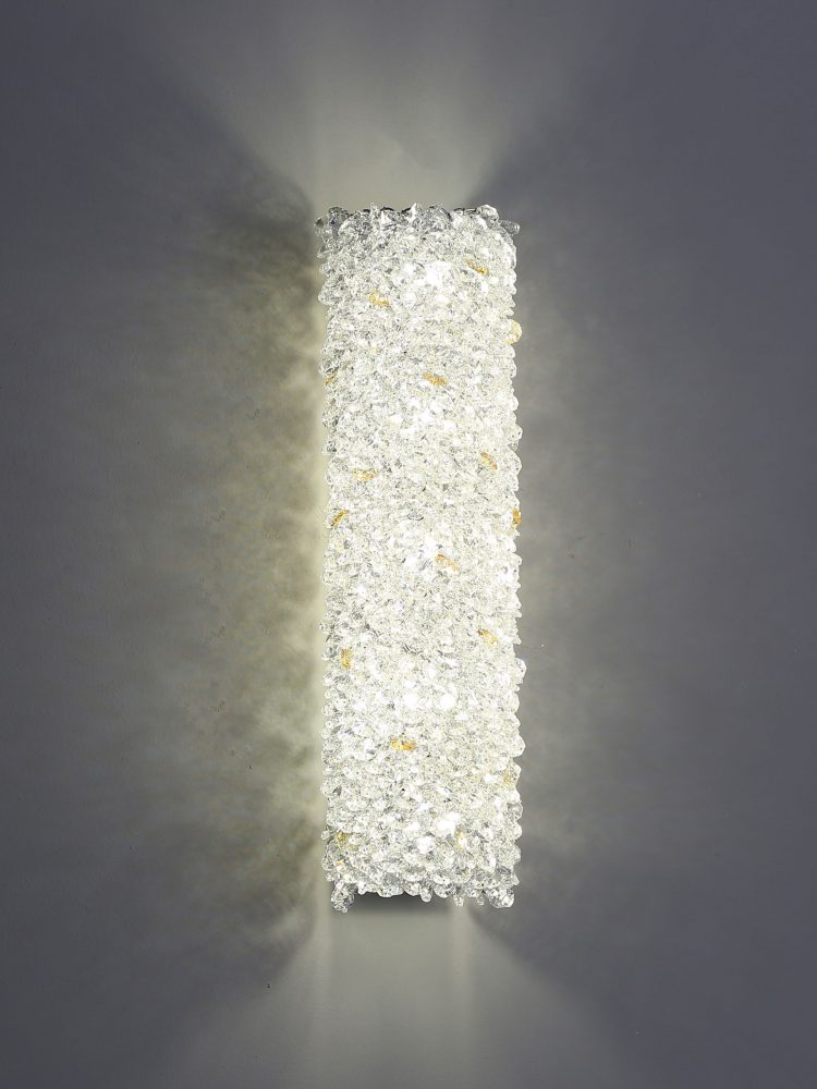 Cylindrical gold silver crystal wall lamp - Image 2