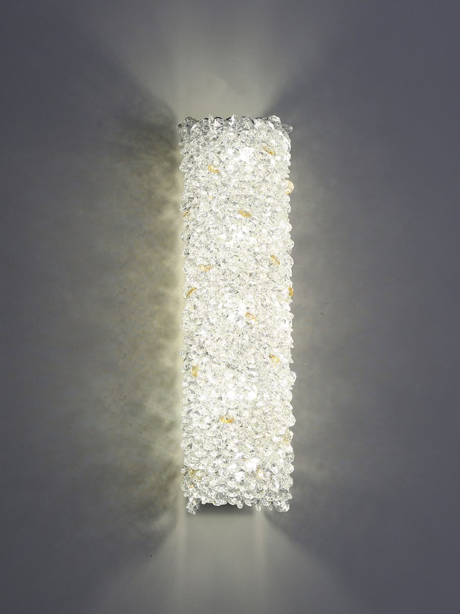 Cylindrical gold silver crystal wall lamp - Image 2