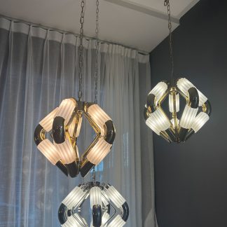 Golden minimalist restaurant chandelier