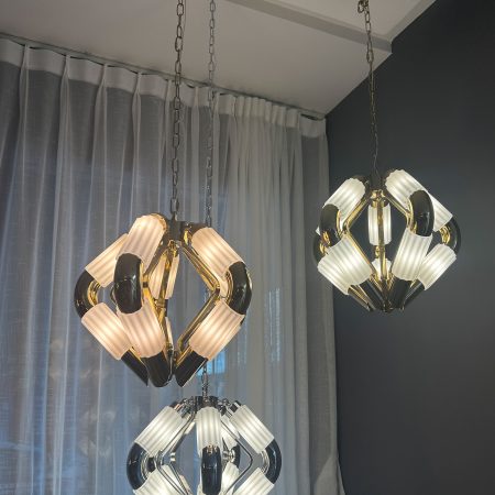 Golden minimalist restaurant chandelier