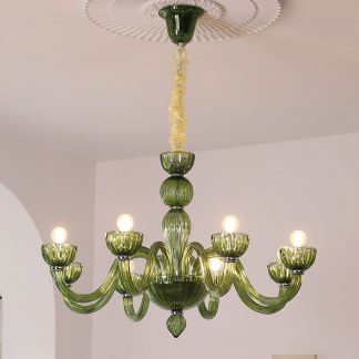 Green bedroom glass chandelier