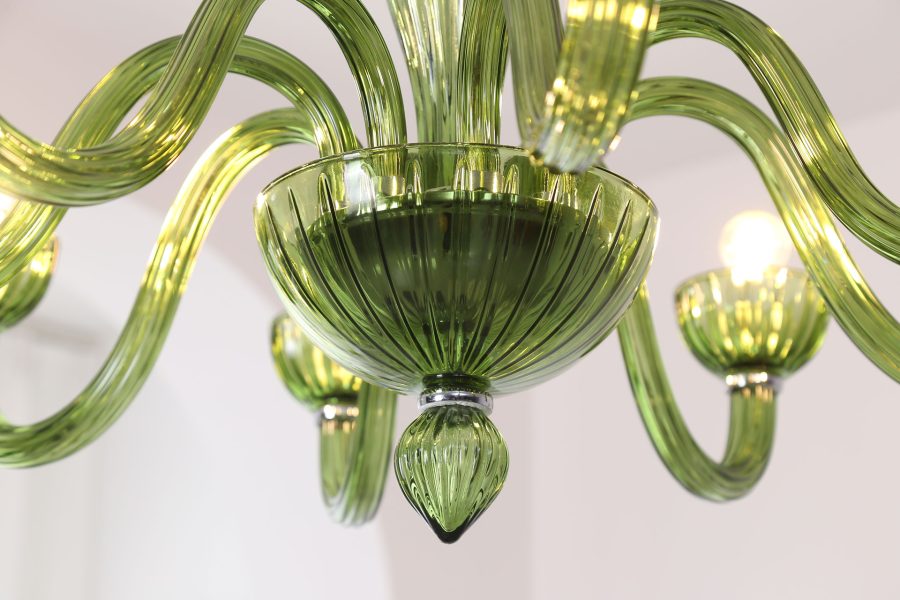 Green bedroom glass chandelier - Image 2