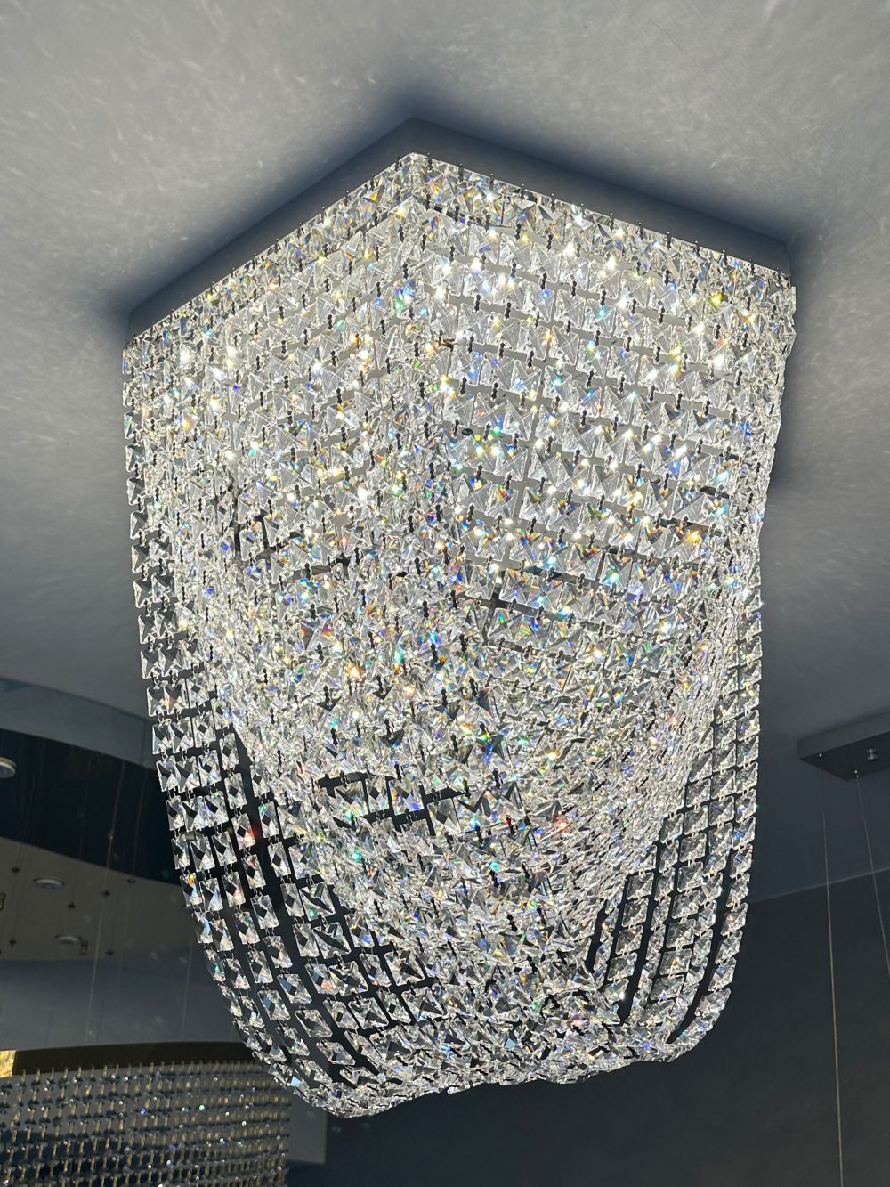 Hexagonal crystal ceiling lamp