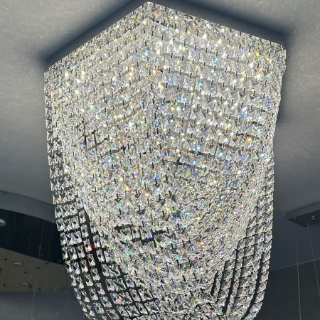 Hexagonal crystal ceiling lamp