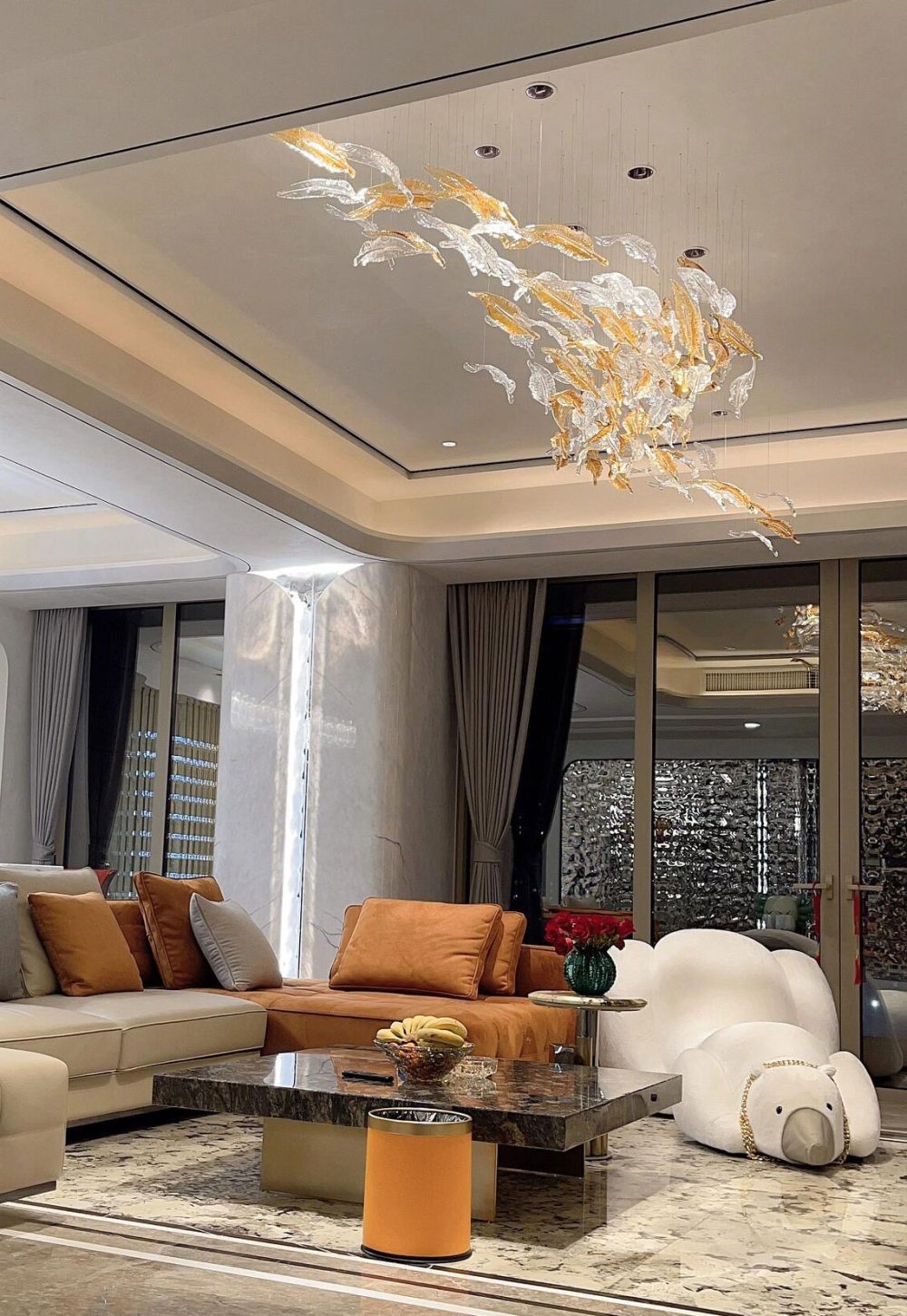 Hotel engineering feather art chandelier - Image 5