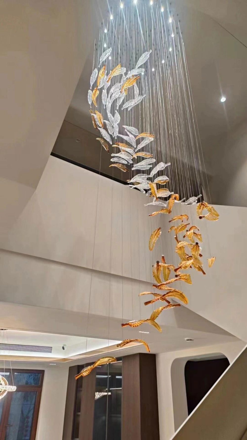 Hotel engineering feather art chandelier - Image 4