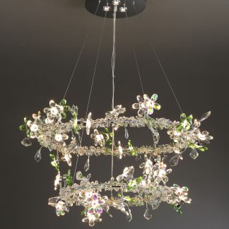 Flower branch circle art chandelier