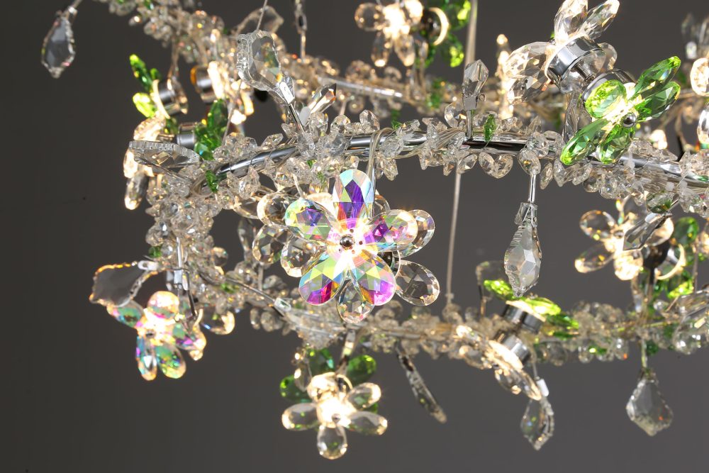 Flower branch circle art chandelier - Image 4