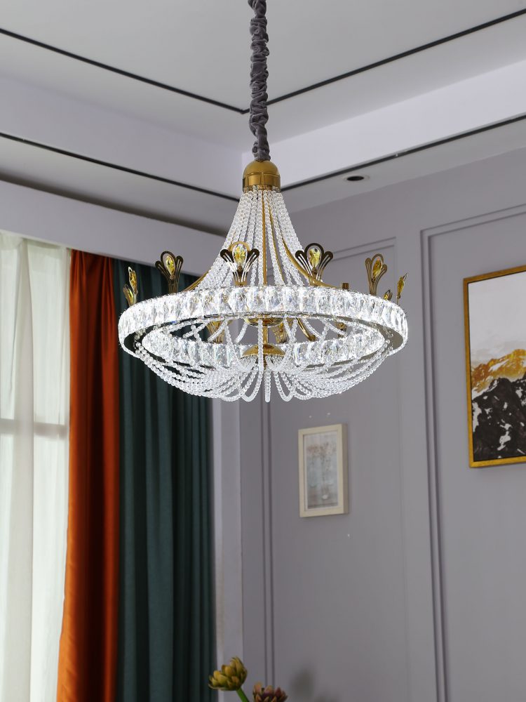 Golden Pineapple Bead Crystal Chandelier - Image 2