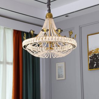 Golden Pineapple Bead Crystal Chandelier