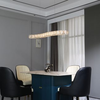 S-shaped crystal chandelier