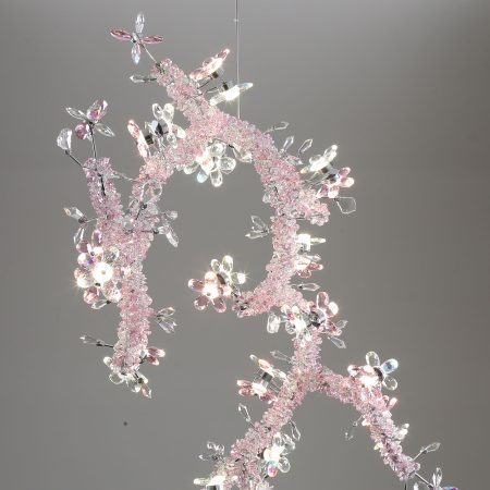Pink branch art crystal chandelier