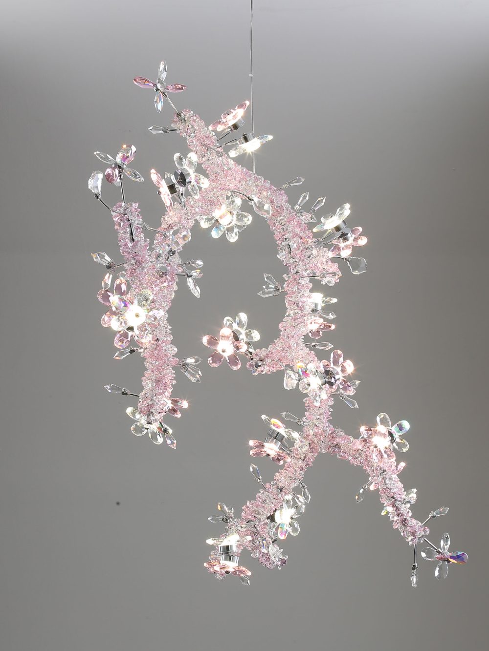 Pink branch art crystal chandelier - Image 2