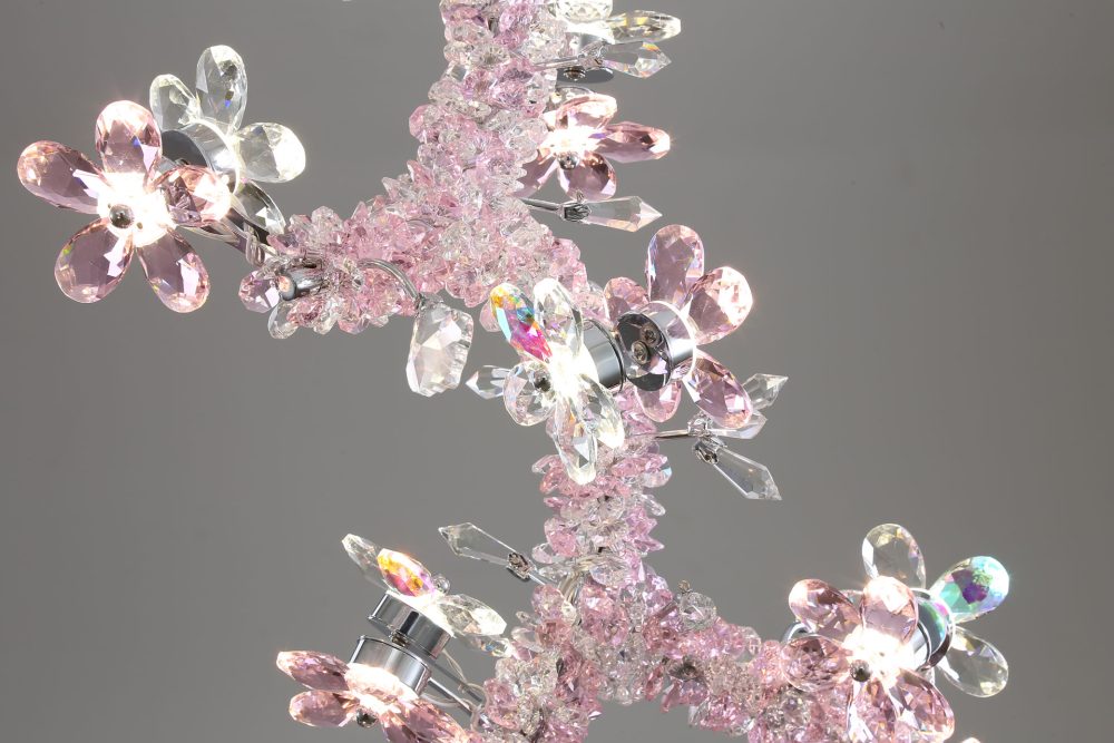 Pink branch art crystal chandelier - Image 3