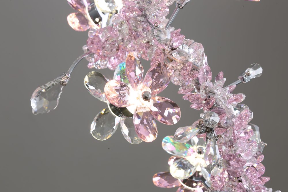 Pink branch art crystal chandelier - Image 4