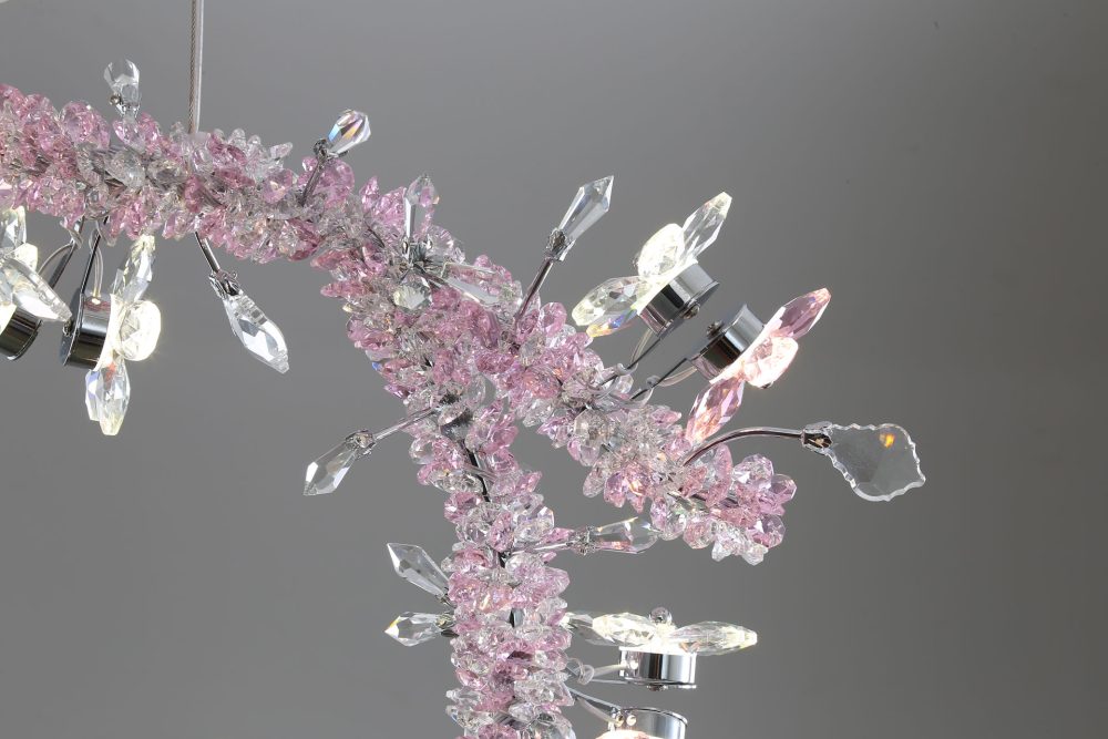 Pink branch art crystal chandelier - Image 5