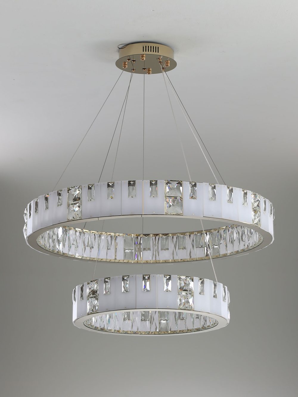 Two ring crystal chandelier - Image 2