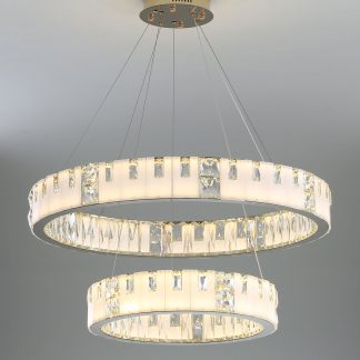 Two ring crystal chandelier