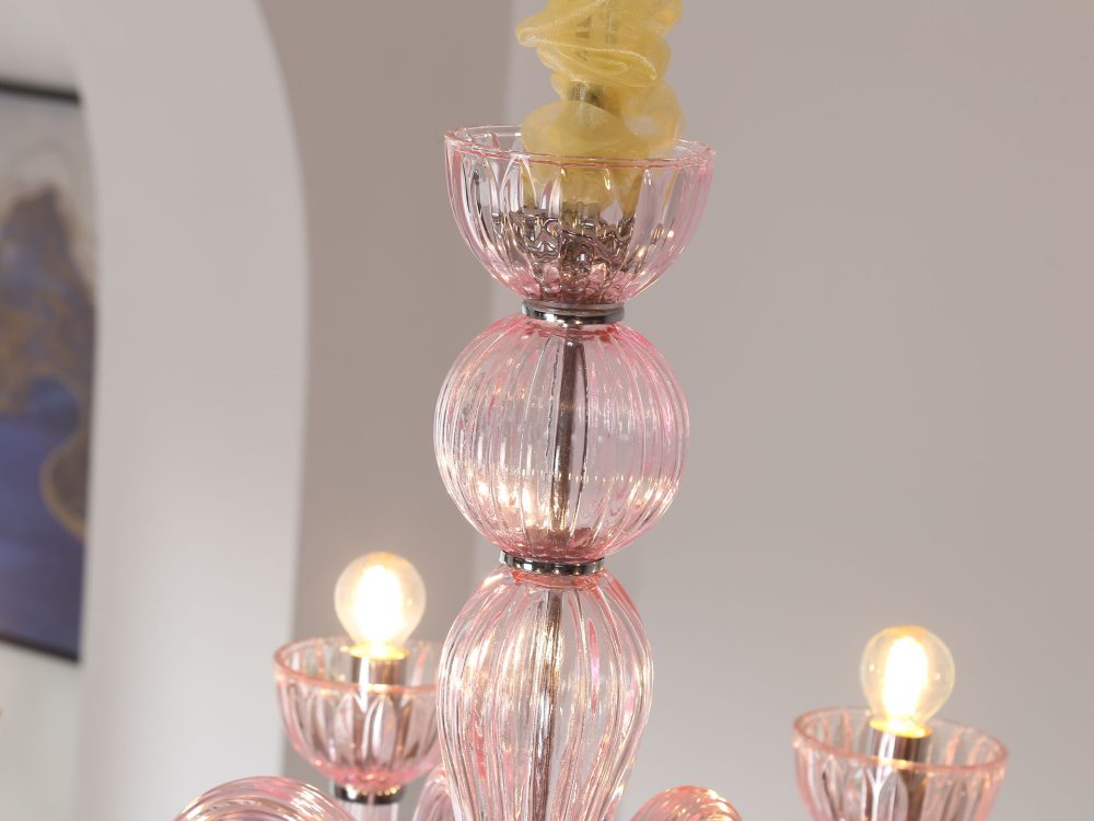 Pink bedroom glass chandelier - Image 9