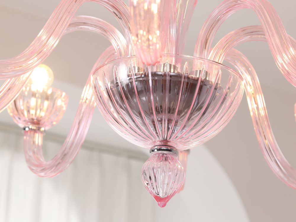 Pink bedroom glass chandelier - Image 8