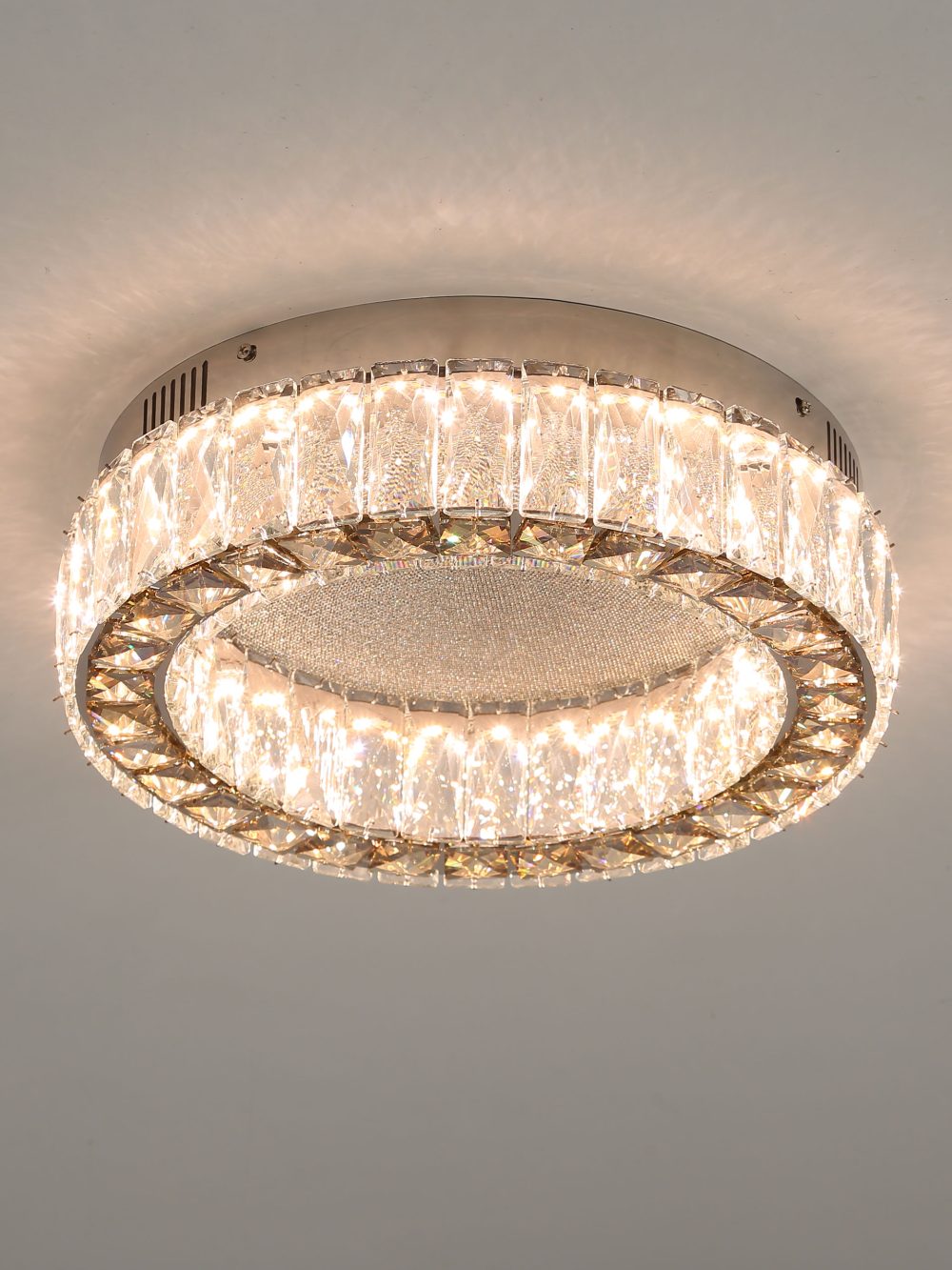 Round brown crystal ceiling lamp - Image 2
