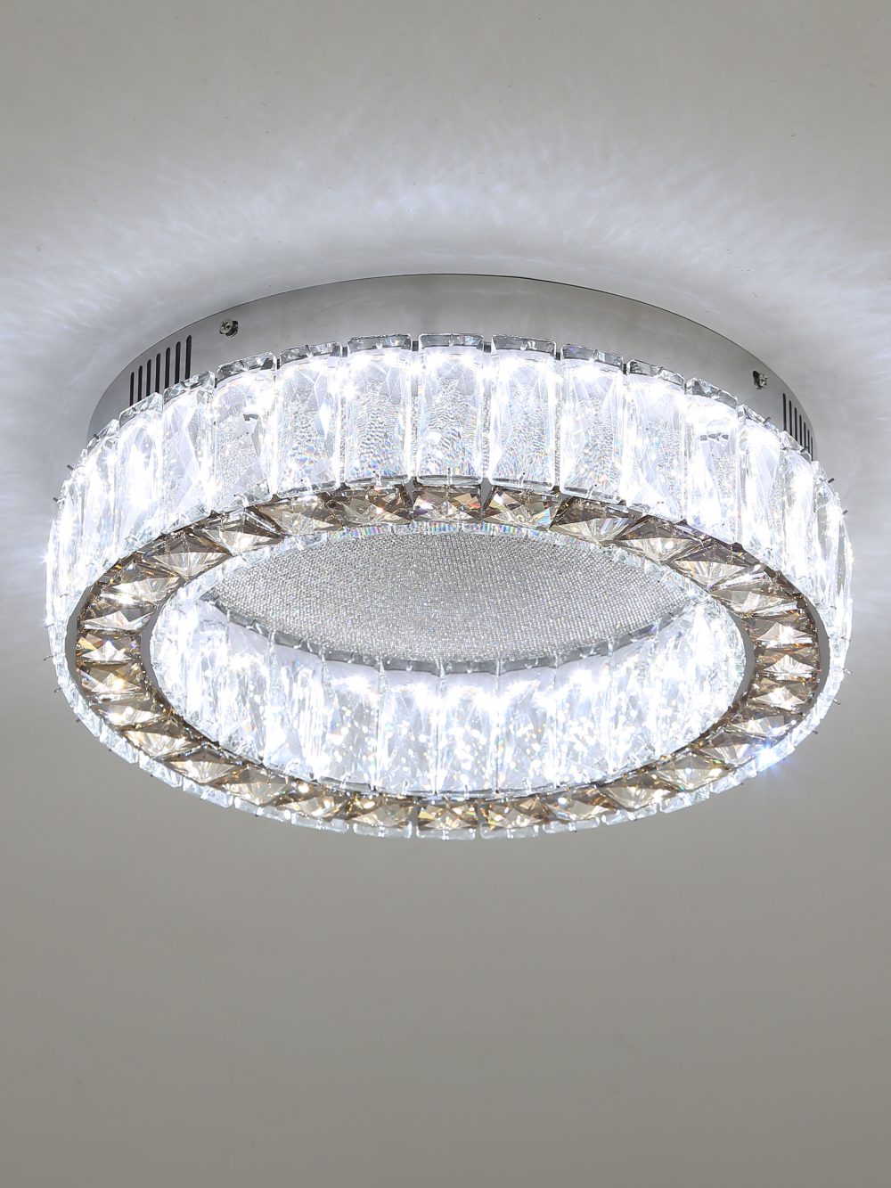 Round brown crystal ceiling lamp - Image 3
