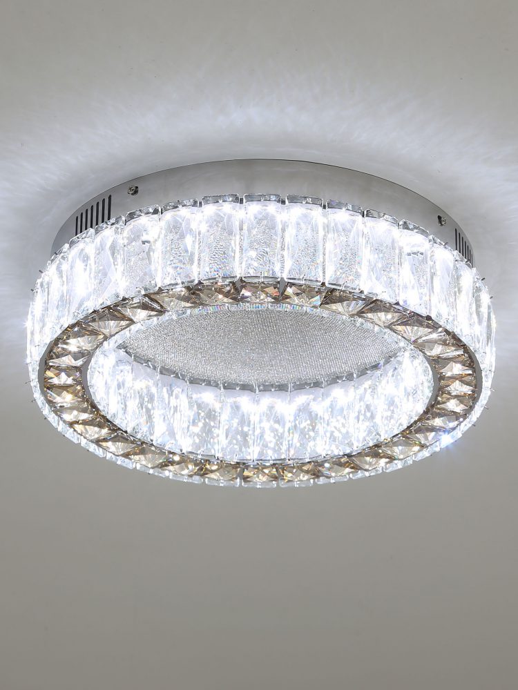 Round brown crystal ceiling lamp - Image 3