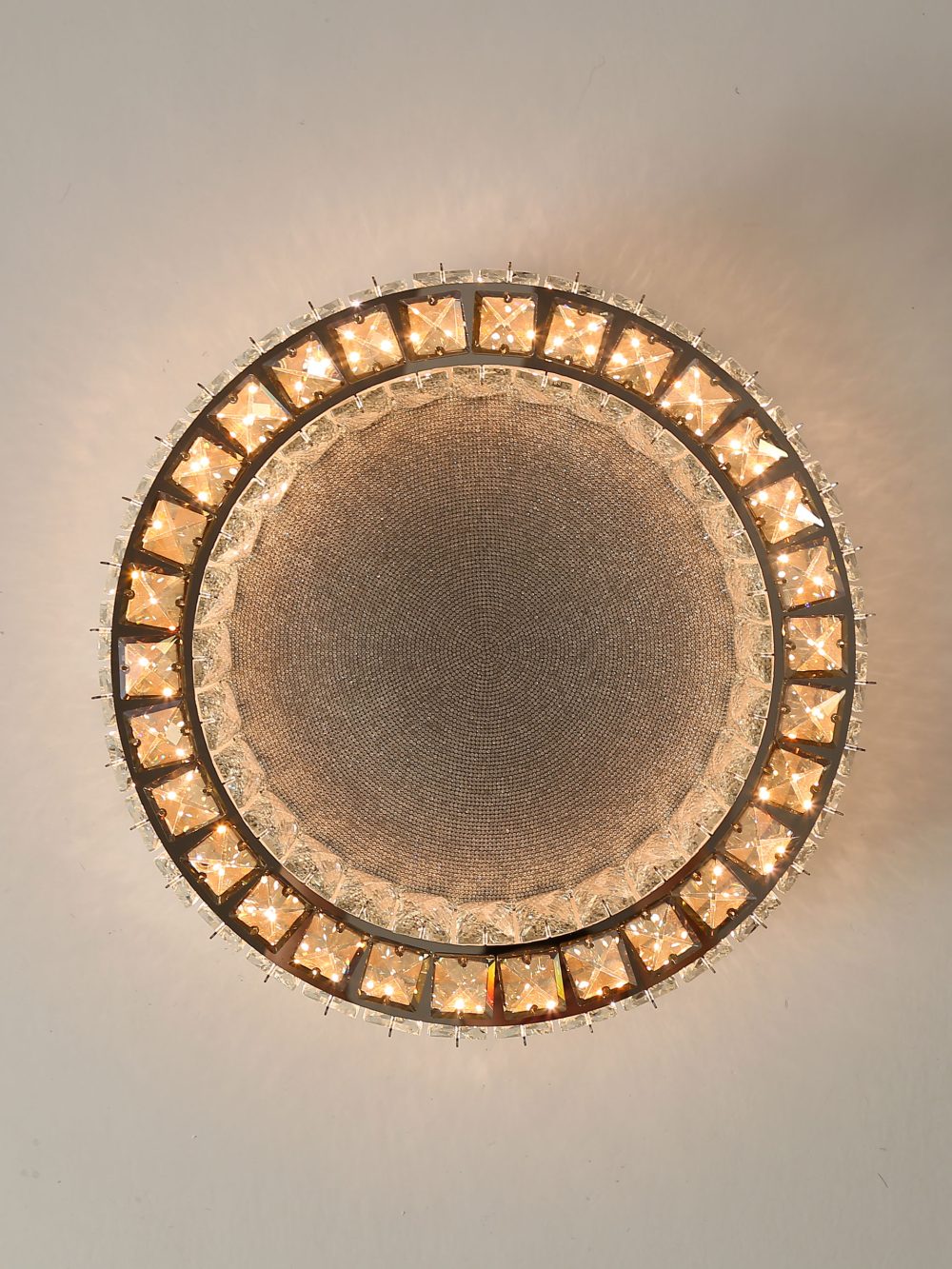 Round brown crystal ceiling lamp - Image 4