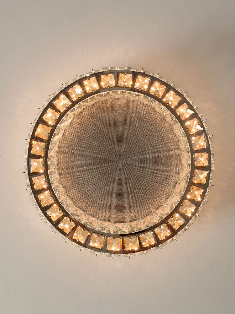 Round brown crystal ceiling lamp - Image 4