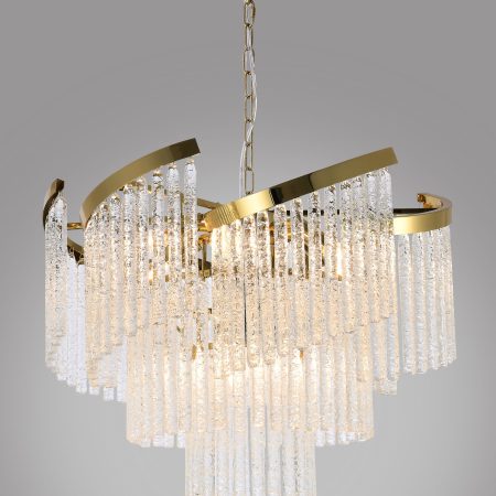 Threaded glass art glass pendant lamp