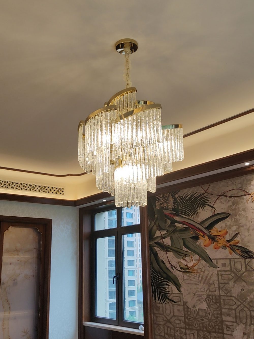 Threaded glass art glass pendant lamp - Image 4