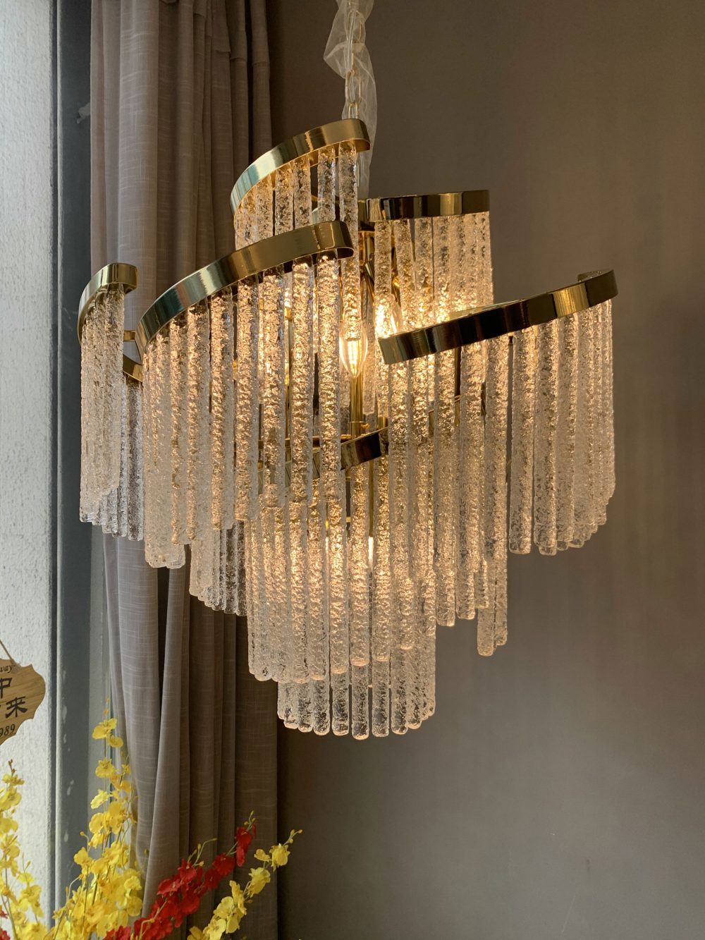 Threaded glass art glass pendant lamp - Image 5