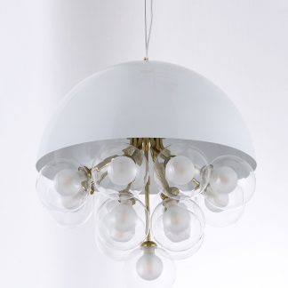 White circular bubble glass restaurant pendant light