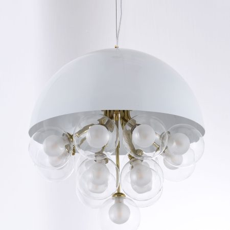 White circular bubble glass restaurant pendant light