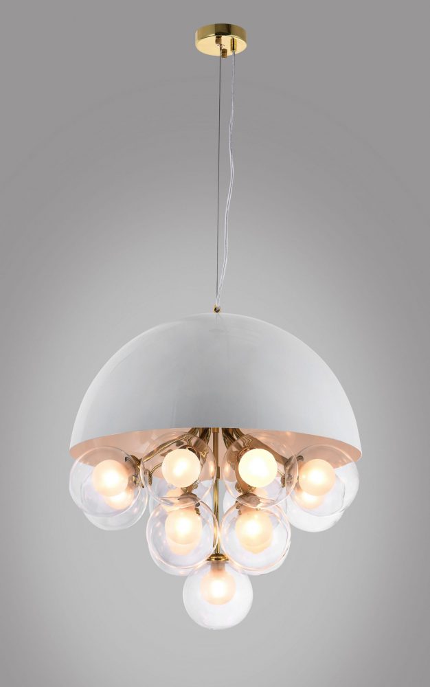 White circular bubble glass restaurant pendant light - Image 2