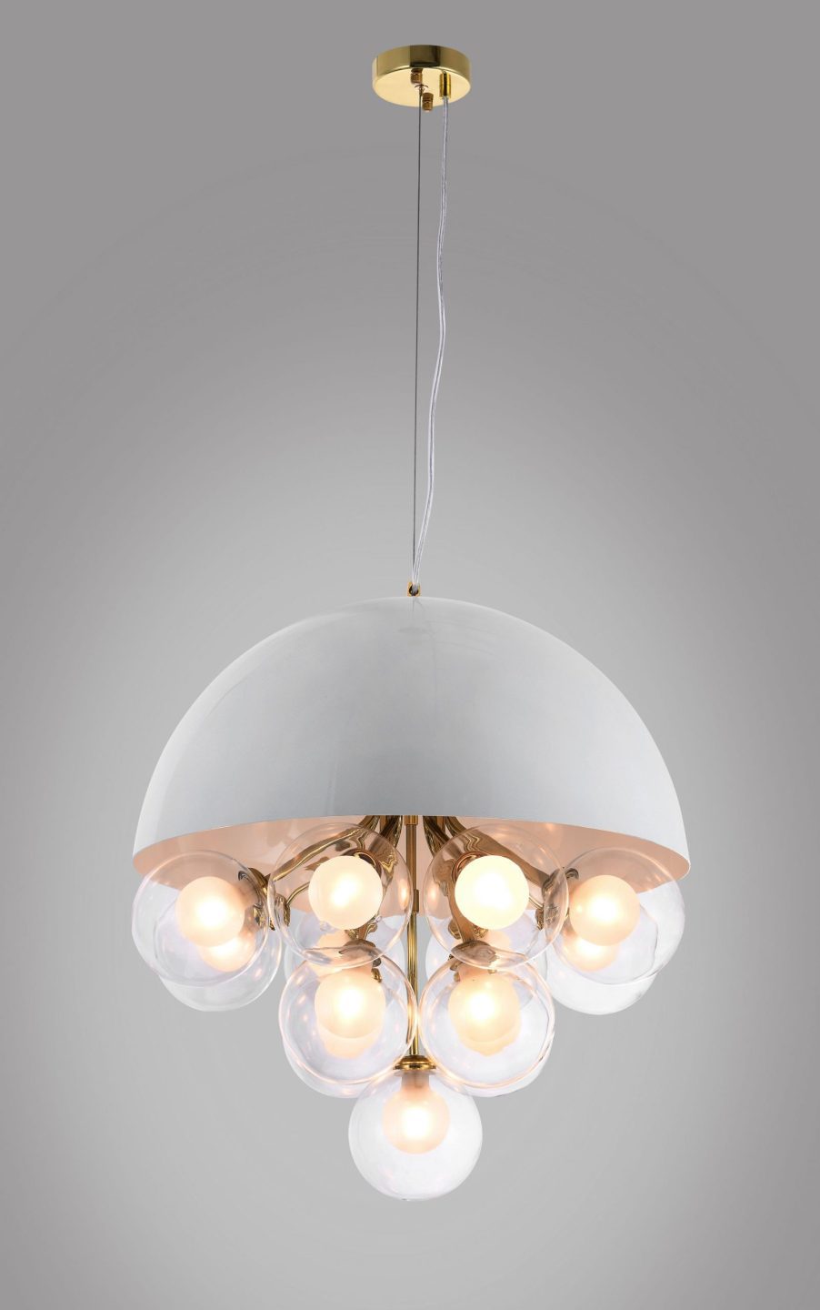 White circular bubble glass restaurant pendant light - Image 2
