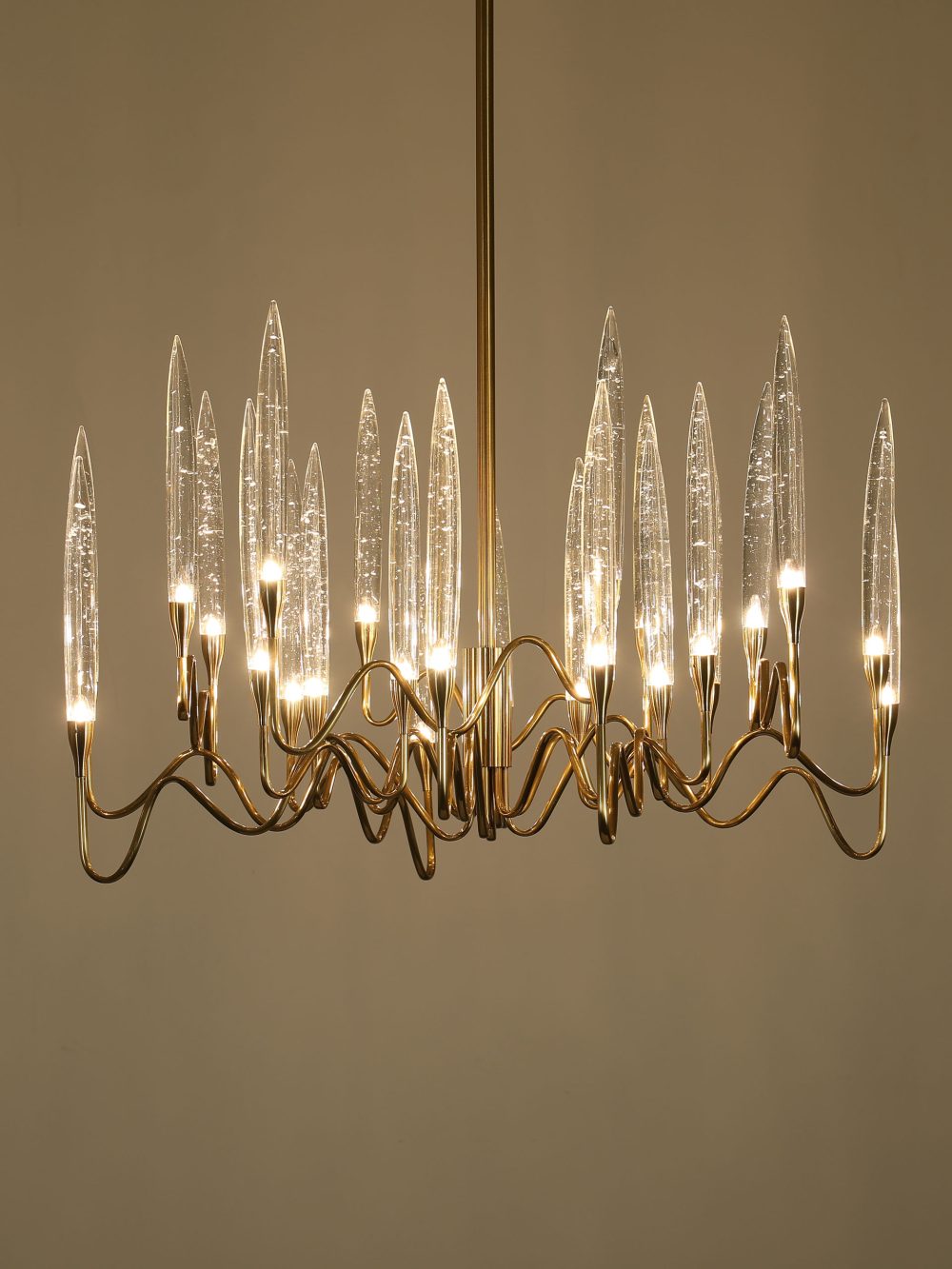 Modern minimalist candle glass chandelier