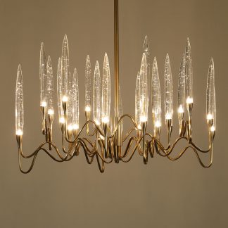 Modern minimalist candle glass chandelier