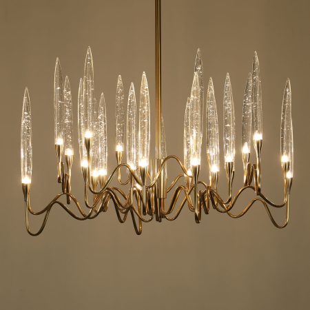 Modern minimalist candle glass chandelier