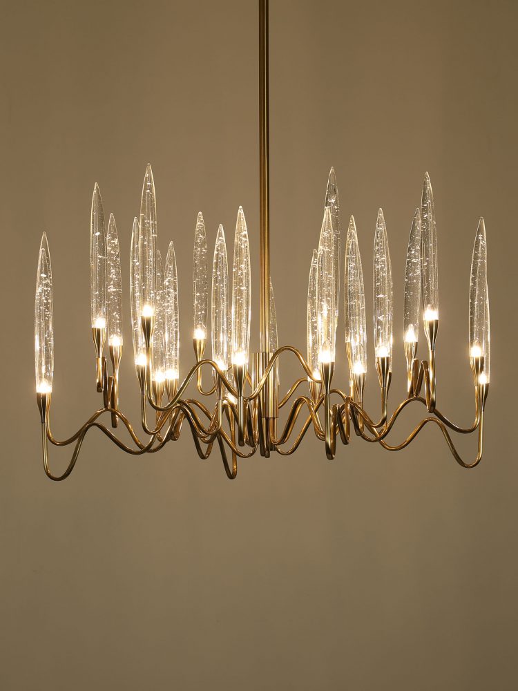 Modern minimalist candle glass chandelier