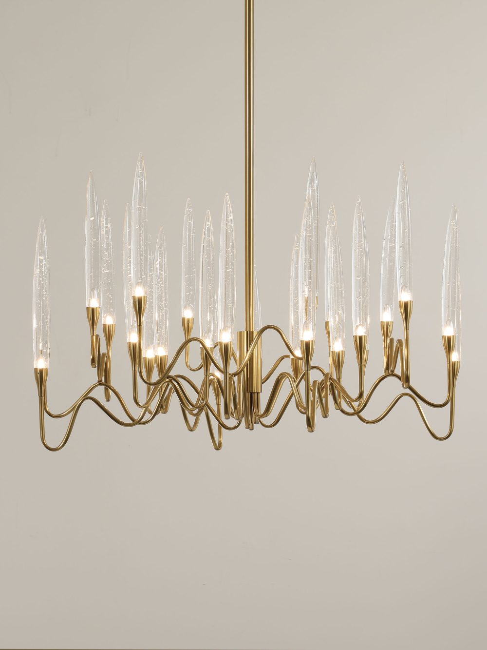 Modern minimalist candle glass chandelier - Image 2