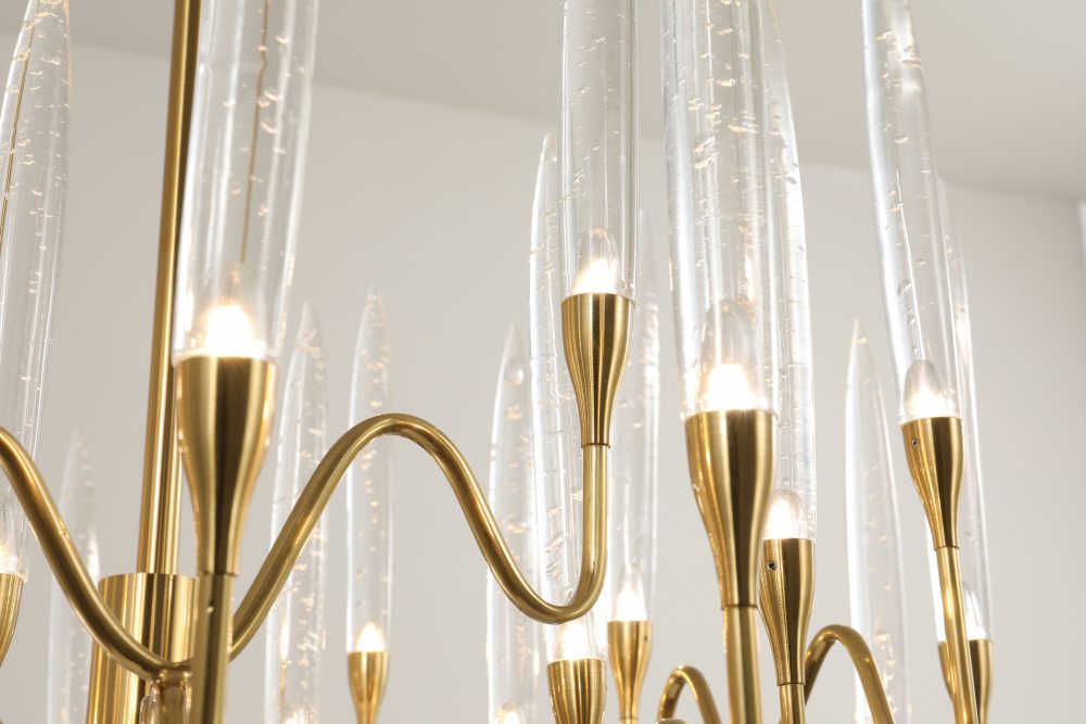 Modern minimalist candle glass chandelier - Image 8