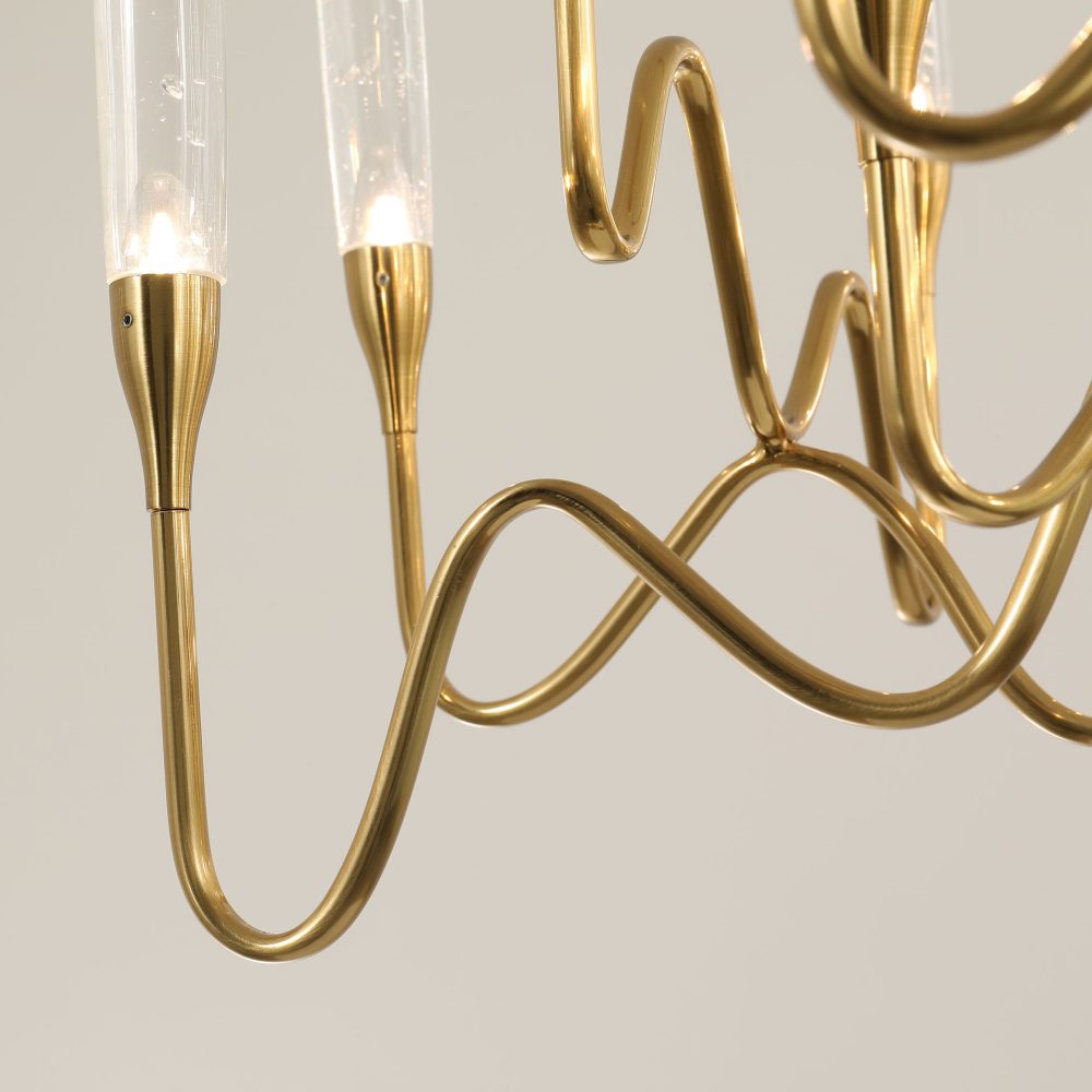 Modern minimalist candle glass chandelier - Image 7